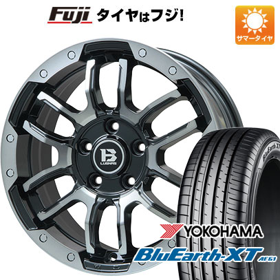 【新品国産車用5穴114.3】 夏タイヤ ホイール4本セット 205/55R17 ヨコハマ ブルーアース XT AE61 ビッグウエイ B-LUGNAS FRD(ブラックポリッシュ/ブラッククリア) 7J 17インチ(送料無料)