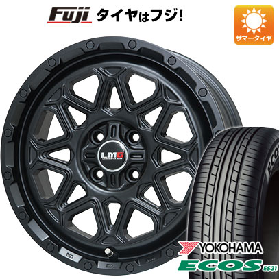 日本製【新品 軽自動車】エブリイワゴン 夏タイヤ ホイール4本セット 165/50R15 ヨコハマ エコス ES31 レアマイスター LMG モンタグナ(マットブラック) 4.5J 15インチ(送料無料)