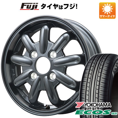 日本製【新品 軽自動車】 夏タイヤ ホイール4本セット 165/55R14 ヨコハマ エコス ES31 ブランドルライン ストレンジャーKST-9改 ブラック 4.5J 14インチ(送料無料)