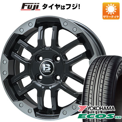 日本製【新品 軽自動車】エブリイワゴン 夏タイヤ ホイール4本セット 165/50R15 ヨコハマ エコス ES31 ビッグウエイ B-LUGNAS FRD(マットブラック/ブラッククリアリム) 4.5J 15インチ(送料無料)|フジコーポレーション