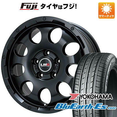 【新品国産車用5穴114.3】 夏タイヤ ホイール4本セット 225/55R18 ヨコハマ ブルーアース ES32 レアマイスター LMG CS-9 マットブラック 7.5J 18インチ(送料無料)