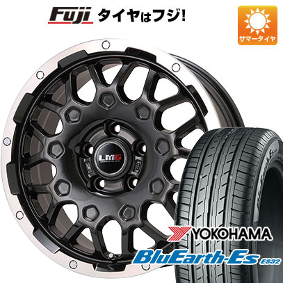 【新品国産車用5穴114.3】 夏タイヤ ホイール4本セット 225/55R18 ヨコハマ ブルーアース ES32 レアマイスター LMG MS-9W ブラック/ブラッククリアリム 7.5J 18インチ(送料無料)