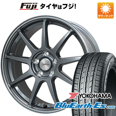 【新品国産車用5穴114.3】 夏タイヤ ホイール4本セット 205/60R16 ヨコハマ ブルーアース ES32 レアマイスター LMスポーツ LM-QR ガンメタ/ラインポリッシュ 7J 16インチ(送料無料)