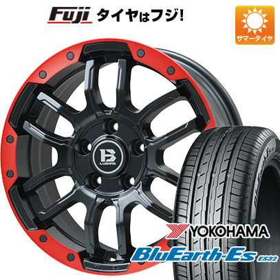【新品国産車用5穴114.3】 夏タイヤ ホイール4本セット 215/45R18 ヨコハマ ブルーアース ES32 ビッグウエイ B-LUGNAS FRD(マットブラック/レッドリム) 7.5J 18インチ(送料無料) 89,540円