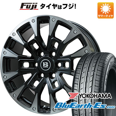 【新品国産車用5穴114.3】 夏タイヤ ホイール4本セット 225/55R18 ヨコハマ ブルーアース ES32 ビッグウエイ B-LUGNAS BRD(ブラックポリッシュ/ブラッククリア) 7.5J 18インチ(送料無料)