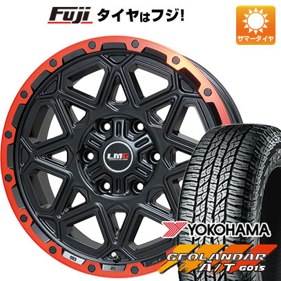 【新品国産車用6穴139.7】 夏タイヤ ホイール4本セット 285/70R17 ヨコハマ ジオランダー A/T G015 OWL/RBL レアマイスター LMG モンタグナ(マットブラック/レッドリム) 7.5J 17インチ(送料無料) 95,315円