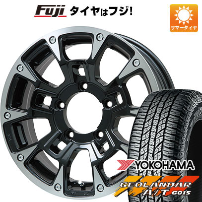 【新品】ジムニー 夏タイヤ ホイール4本セット 185/85R16 ヨコハマ ジオランダー A/T G015 WL/RBL ビッグウエイ B-LUGNAS BRD(ブラックポリッシュ/ブラッククリア) 5.5J 16インチ(送料無料)