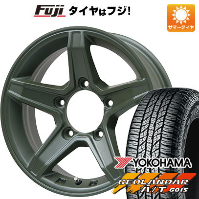 【新品】ジムニー 夏タイヤ ホイール4本セット 185/85R16 ヨコハマ ジオランダー A/T G015 WL/RBL プレミックス エステラ(オリーブグリーン) 5.5J 16インチ(送料無料)