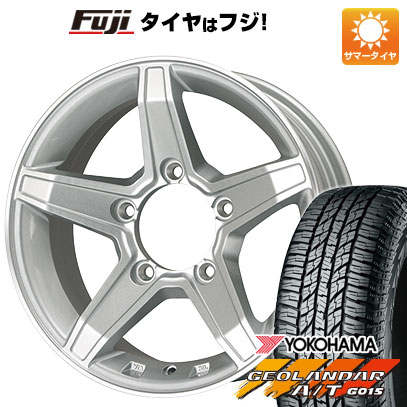 【新品】ジムニー 夏タイヤ ホイール4本セット 185/85R16 ヨコハマ ジオランダー A/T G015 WL/RBL プレミックス エステラ(シルバー/リムポリッシュ) 5.5J 16インチ(送料無料)