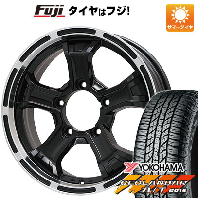 【新品】ジムニー 夏タイヤ ホイール4本セット 185/85R16 ヨコハマ ジオランダー A/T G015 WL/RBL ビッグウエイ B-MUD K(グロスブラックリムポリッシュ) 16インチ(送料無料) サマータイヤ