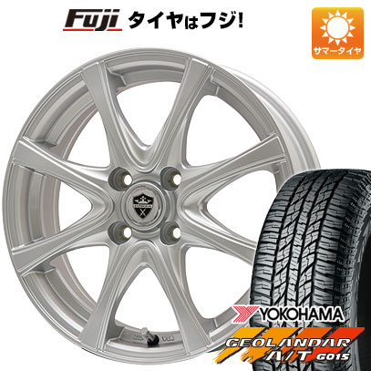 【新品 軽自動車】N-BOX タント スペーシア 夏タイヤ ホイール4本セット 165/55R15 ヨコハマ ジオランダー A/T G015 RBL エルベ エステローザ FSV シルバー 4.5J 15インチ(送料無料)