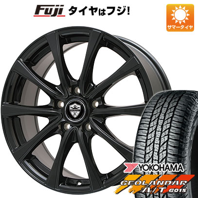 【新品国産車用5穴114.3】 夏タイヤ ホイール4本セット 225/60R17 ヨコハマ ジオランダー A/T G015 OWL/RBL エルベ エステローザ FSV グロスブラック 7J 17インチ(送料無料)｜フジコーポレーション