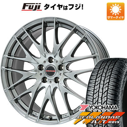 【新品国産車用5穴100】 夏タイヤ ホイール4本セット 225/60R17 ヨコハマ ジオランダー A/T G015 OWL/RBL ビッグウエイ レイシーン プラバ9M(クロームハイパーシルバー) 7J 17インチ(送料無料)