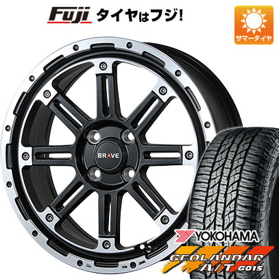 【新品 軽自動車】N-BOX タント スペーシア 夏タイヤ ホイール4本セット 165/55R15 ヨコハマ ジオランダー A/T G015 RBL ブレスト バーンズテック ブレイブストリーム 5J 15インチ(送料無料)|フジコーポレーション