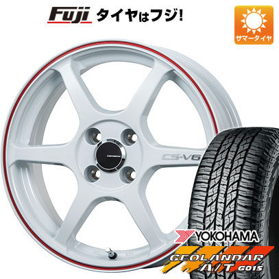 【新品 軽自動車】N-BOX タント スペーシア 夏タイヤ ホイール4本セット 165/55R15 ヨコハマ ジオランダー A/T G015 RBL レアマイスター CS-V6(ホワイト/レッドライン) 5J 15インチ(送料無料)｜フジコーポレーション