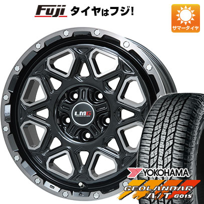 【新品国産車用5穴114.3】 夏タイヤ ホイール4本セット 225/60R17 ヨコハマ ジオランダー A/T G015 OWL/RBL レアマイスター LMG モンタグナ(ブラックポリッシュ/ブラッククリア) 7.5J 17インチ(送料無料)