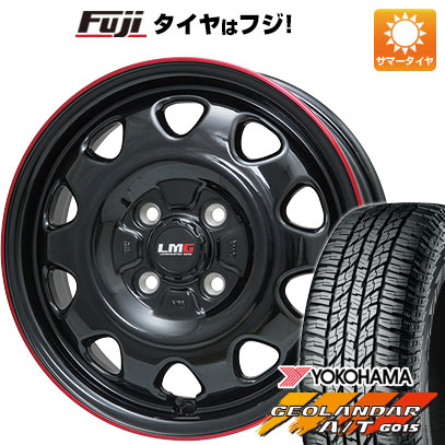 【新品 軽自動車】ハスラー デリカミニ(4WD) 夏タイヤ ホイール4本セット 165/60R15 ヨコハマ ジオランダー A/T G015 RBL レアマイスター LMG OFF-STYLE(グロスブラック/レッドリム) 4.5J 15インチ(送料無料)