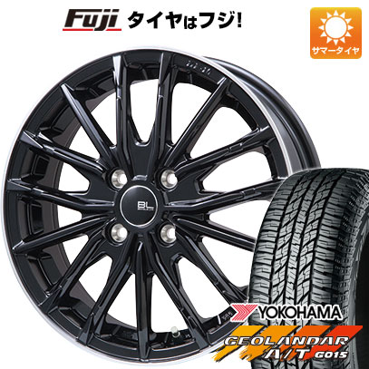【新品 軽自動車】ハスラー デリカミニ(4WD) 夏タイヤ ホイール4本セット 165/60R15 ヨコハマ ジオランダー A/T G015 RBL ブランドルライン DF-10M グロスブラック/リムポリッシュ 4.5J 15インチ(送料無料)