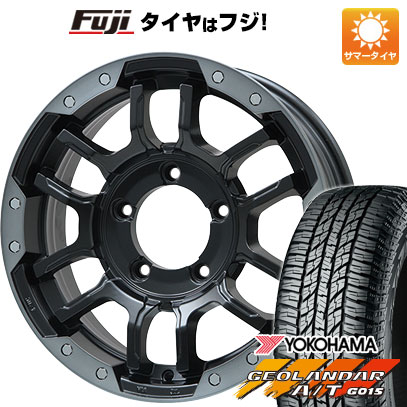 【新品】ジムニー 夏タイヤ ホイール4本セット 185/85R16 ヨコハマ ジオランダー A/T G015 WL/RBL ビッグウエイ B-LUGNAS FRD(マットブラック/ブラッククリアリム) 5.5J 16インチ(送料無料)