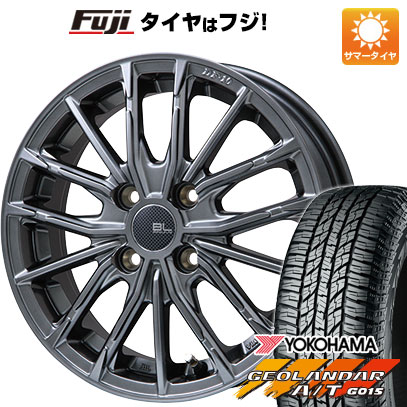 【新品 軽自動車】N-BOX タント スペーシア 夏タイヤ ホイール4本セット 165/55R15 ヨコハマ ジオランダー A/T G015 RBL ブランドルライン DF-10M ハイパーグレー 4.5J 15インチ(送料無料)｜フジコーポレーション
