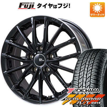 【新品国産車用5穴114.3】 夏タイヤ ホイール4本セット 225/60R17 ヨコハマ ジオランダー A/T G015 OWL/RBL ブランドルライン DF-10M グロスブラック/リムポリッシュ 7J 17インチ(送料無料)