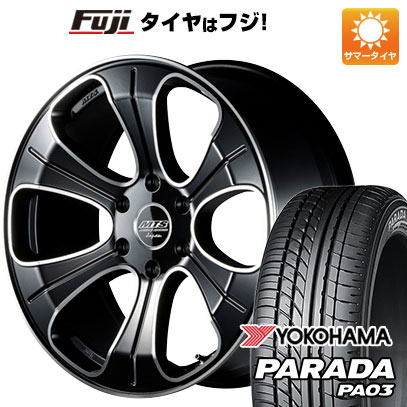 【新品】ハイエース200系 夏タイヤ ホイール4本セット 225/50R18 107/105H ヨコハマ PARADA PA03 ブラックレター エムテクノ M.T.S.JAPAN MJ18-01S 8J 18インチ(送料無料)