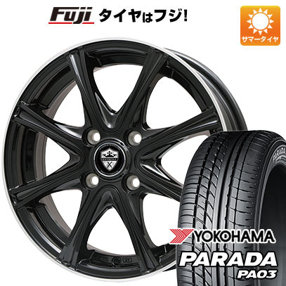 【新品 軽自動車】 夏タイヤ ホイール4本セット 165/55R14 ヨコハマ PARADA PA03 ブラックレター エルベ エステローザ MZV ブラックリムポリッシュ 4.5J 14インチ(送料無料)|フジコーポレーション