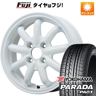 【新品 軽自動車】 夏タイヤ ホイール4本セット 165/55R14 ヨコハマ PARADA PA03 ブラックレター ブランドルライン ストレンジャーKST-9改 ホワイト 4.5J 14インチ(送料無料)