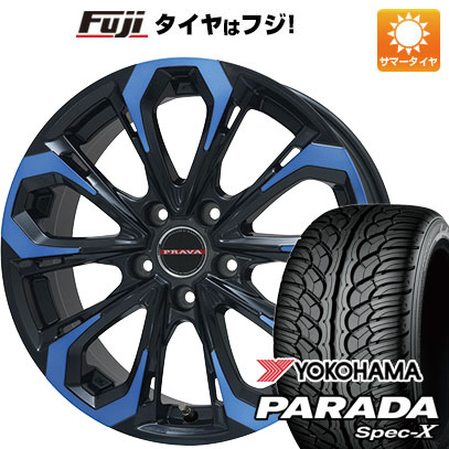 【新品国産車用5穴114.3】 夏タイヤ ホイール4本セット 235/55R20 ヨコハマ PARADA Spec-X ビッグウエイ レイシーン プラバ5X(ブルークリア) 8.5J 20インチ(送料無料) 102,950円