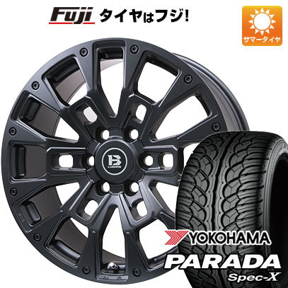 【新品】プラド 夏タイヤ ホイール4本セット 275/55R20 ヨコハマ PARADA Spec-X ビッグウエイ B-LUGNAS BRD(マットブラック) 8.5J 20インチ(送料無料)