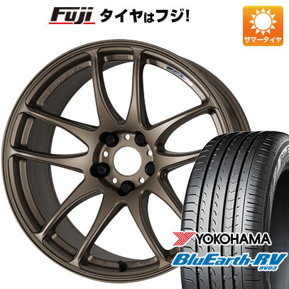 【パンク保証付き】【新品国産車用5穴114.3】 夏タイヤ ホイール4本セット 225/60R18 ヨコハマ ブルーアース RV-03 WORK ワーク エモーション CR kiwami 7.5J 18インチ(送料無料)
