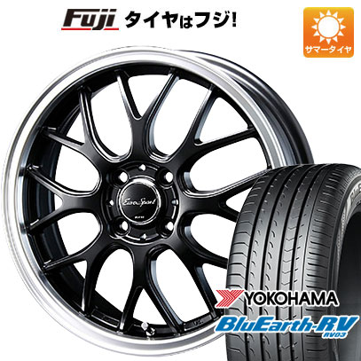 【パンク保証付き】【新品国産車用5穴100】 夏タイヤ ホイール4本セット 205/50R17 ヨコハマ ブルーアース RV-03 ブレスト ユーロスポーツ タイプ805 セミグロスブラック 7J 17インチ(送料無料)