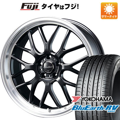 【パンク保証付き】【新品国産車用5穴114.3】 夏タイヤ ホイール4本セット 245/40R19 ヨコハマ ブルーアース RV-03 ブレスト ユーロスポーツ タイプ805 セミグロスブラック 8.5J 19インチ(送料無料)