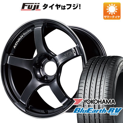 【パンク保証付き】【新品国産車用4穴100】 夏タイヤ ホイール4本セット 185/60R15 ヨコハマ ブルーアース RV-03 ヨコハマ アドバンレーシング TC-4 6.5J 15インチ(送料無料)