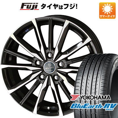 【パンク保証付き】【新品国産車用5穴114.3】 夏タイヤ ホイール4本セット 225/60R18 ヨコハマ ブルーアース RV-03 共豊 スマック ヴァルキリー 7J 18インチ(送料無料)