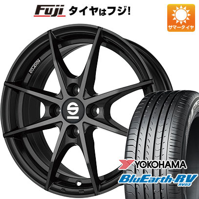 【パンク保証付き】【新品国産車用4穴100】 夏タイヤ ホイール4本セット 185/65R15 ヨコハマ ブルーアース RV-03 OZ SPARCO トロフェオ 6J 15インチ(送料無料)