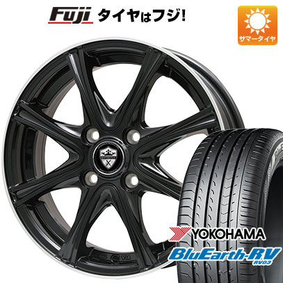 【パンク保証付き】【新品国産車用5穴114.3】 夏タイヤ ホイール4本セット 205/65R15 ヨコハマ ブルーアース RV-03 エルベ エステローザ MZV ブラックリムポリッシュ 6J 15インチ(送料無料)