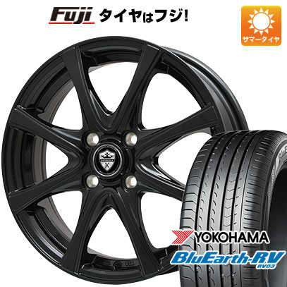 【パンク保証付き】【新品国産車用4穴100】 夏タイヤ ホイール4本セット 185/60R15 ヨコハマ ブルーアース RV-03 エルベ エステローザ FSV グロスブラック 5.5J 15インチ(送料無料)|フジコーポレーション