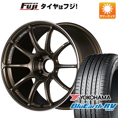 【パンク保証付き】【新品国産車用5穴114.3】 夏タイヤ ホイール4本セット 225/45R18 ヨコハマ ブルーアース RV-03 ヨコハマ アドバンレーシング RSIII 8J 18インチ(送料無料)|フジコーポレーション