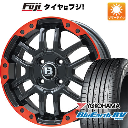 【パンク保証付き】【新品】オーラ 夏タイヤ ホイール4本セット 205/50R17 ヨコハマ ブルーアース RV-03 ビッグウエイ B-LUGNAS FRD(マットブラック/レッドリム) 6.5J 17インチ(送料無料)｜フジコーポレーション