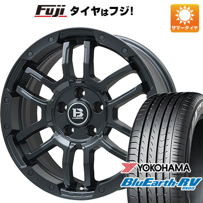 【パンク保証付き】【新品国産車用5穴114.3】 夏タイヤ ホイール4本セット 225/60R17 ヨコハマ ブルーアース RV-03 ビッグウエイ B-LUGNAS FRD(マットブラック) 7J 17インチ(送料無料)｜フジコーポレーション