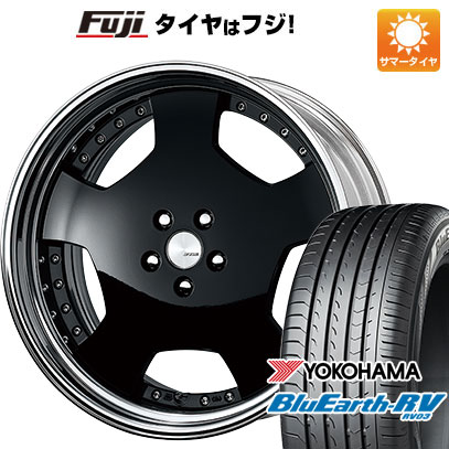 【パンク保証付き】【新品国産車用5穴114.3】 夏タイヤ ホイール4本セット 225/40R19 ヨコハマ ブルーアース RV-03 WORK ワーク ランベック LDZ 8J 19インチ(送料無料)