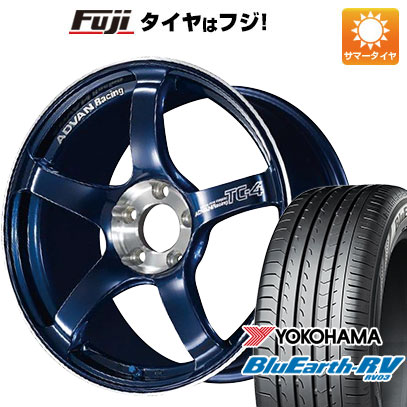 【パンク保証付き】【新品国産車用5穴114.3】 夏タイヤ ホイール4本セット 215/50R17 ヨコハマ ブルーアース RV-03 ヨコハマ アドバンレーシング TC-4 SE 7.5J 17インチ(送料無料)|フジコーポレーション