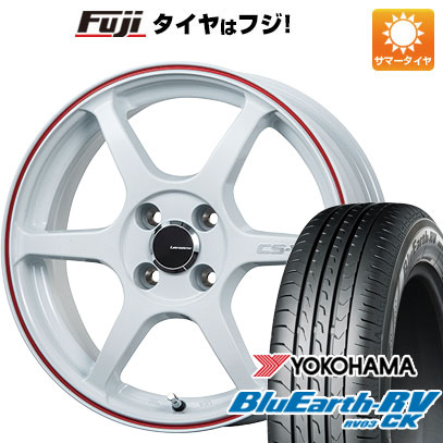 【パンク保証付き】【新品 軽自動車】タフト ソリオ 夏タイヤ ホイール4本セット 165/65R15 ヨコハマ ブルーアース RV-03CK レアマイスター CS-V6(ホワイト/レッドライン) 5J 15インチ(送料無料)
