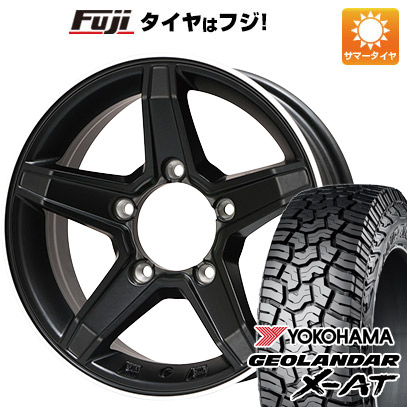 【新品】ジムニー 夏タイヤ ホイール4本セット 195R16C 104/102Q ヨコハマ ジオランダー X-AT G016 OWL プレミックス エステラ(マットブラック/リムポリッシュ) 5.5J 16インチ(送料無料)｜フジコーポレーション