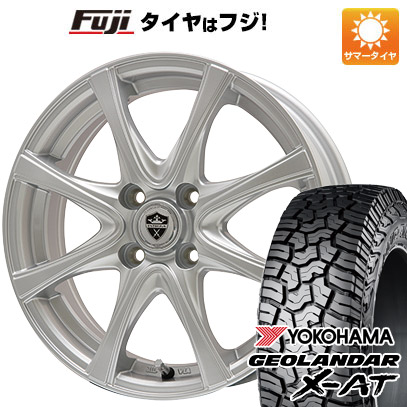 【新品 軽自動車】ハスラー 夏タイヤ ホイール4本セット 165/65R14 ヨコハマ ジオランダー X-AT G016 RBL エルベ エステローザ FSV シルバー 4.5J 14インチ(送料無料)