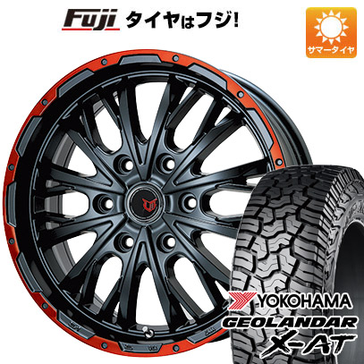 【新品国産車用6穴139.7】 夏タイヤ ホイール4本セット 35X12.5R17 ヨコハマ ジオランダー X-AT G016 RBL レアマイスター LMG ヴァスティア(グロスブラック/レッドリム) 8J 17インチ(送料無料)|フジコーポレーション