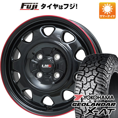 【新品 軽自動車】ハスラー 夏タイヤ ホイール4本セット 165/65R14 ヨコハマ ジオランダー X-AT G016 RBL レアマイスター LMG OFF-STYLE(グロスブラック/レッドリム) 4.5J 14インチ(送料無料)