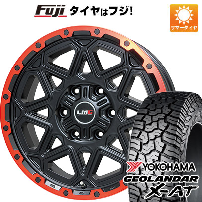 【新品国産車用6穴139.7】 夏タイヤ ホイール4本セット 285/70R17 ヨコハマ ジオランダー X-AT G016 RBL レアマイスター LMG モンタグナ(マットブラック/レッドリム) 7.5J 17インチ(送料無料)|フジコーポレーション