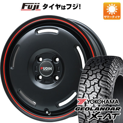 【新品 軽自動車】軽トラ 夏タイヤ ホイール4本セット 145R14 85/83Q ヨコハマ ジオランダー X-AT G016 RBL プレミックス プディン(マットブラック/レッドライン) 4.5J 14インチ(送料無料)